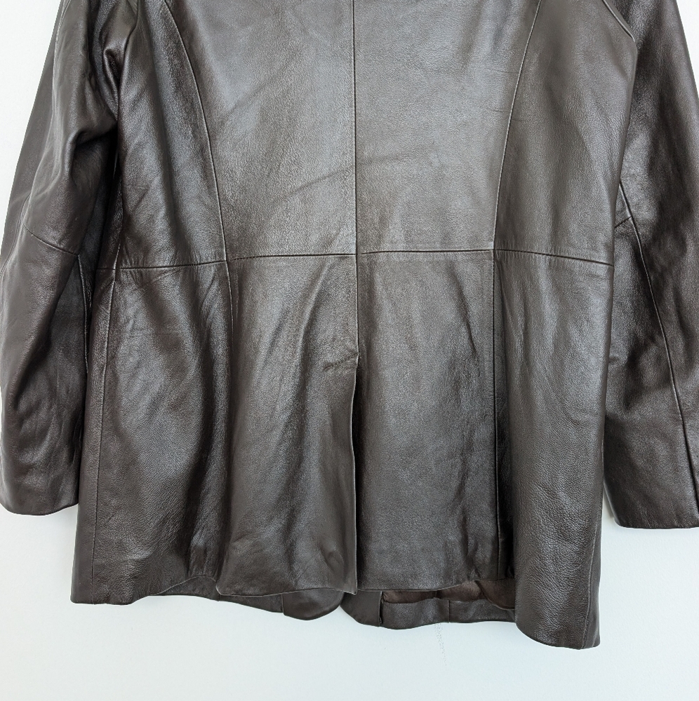 Denim&Co Brown Leather Jacket - Picture 15 of 16